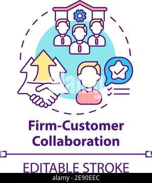 Firm-customer collaboration concept icon Stock Vector