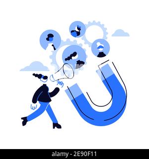 Find leads abstract concept vector illustration. Generate sales Stock Vector