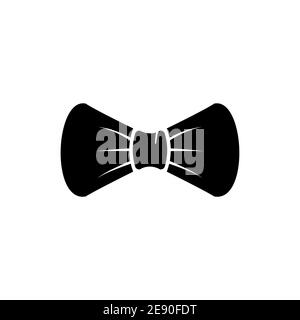 Bow ribbon vector icon. Tie flat black bow logo design Stock Vector