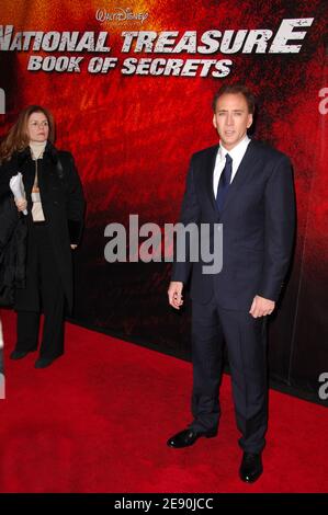 Actor Nicolas Cage attends the premiere of 'National Treasure: Book of Secrets' at The Ziegfeld Theatre in New York City, NY, USA on December 13, 2007. Photo by Gregorio Binuya/ABACAPRESS.COM Stock Photo