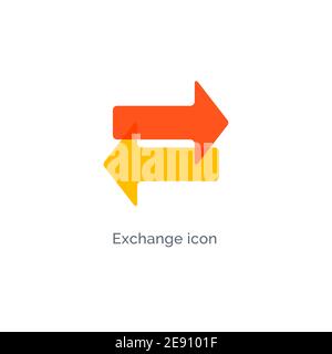 Exchange arrow icon, reverse swap vector switch flip. Exchange data symbol icon Stock Vector