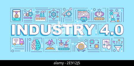 Industry 4.0 word concepts banner Stock Vector
