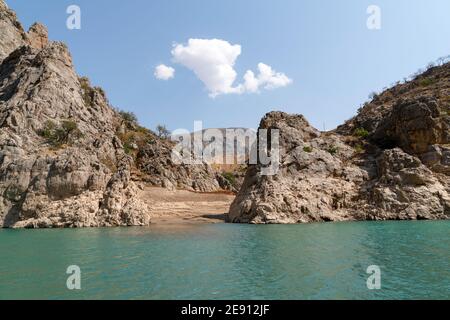 Dark Canyon (Karanlik Kanyon in Turkish) in Kemaliye, Egin, Erzincan, Turkey. Euphrates River in Turkey. Stock Photo