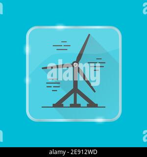 Tidal energy icon isolated on white background. Water turbine symbol in ...