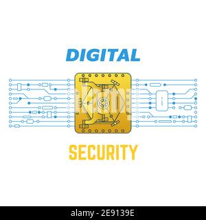 Digital security illustration Stock Vector