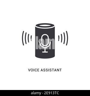 Voice assistant smart icon. Digital voice assistant speaker home vector icon, computer control device Stock Vector