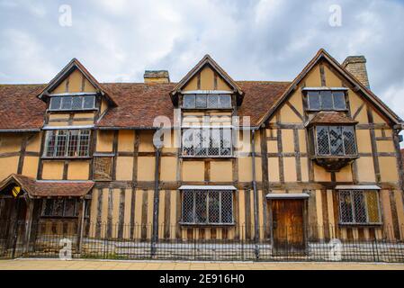 The birthplace of William Shakespeare in Stratford, a town in Cotswolds area, in England, UK Stock Photo