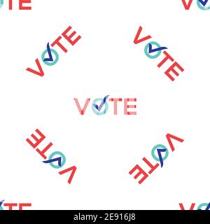 Vote vector icon election seamless pattern. Vote check logo campaign symbol design Stock Vector
