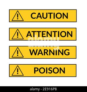 Caution sign vector icon. Danger warning attention square icon Stock Vector