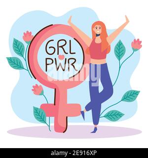 Woman power logo vector illustration icon symbol isolated Stock Vector  Image & Art - Alamy