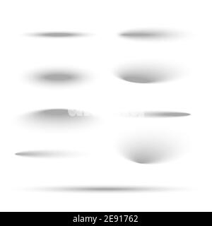 Shadow ball circle round vector bottom floor shadow. Oval shade ellipse illustration Stock Vector