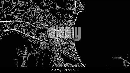 Vector aerial city road map of Nha Trang, Vietnam Stock Vector