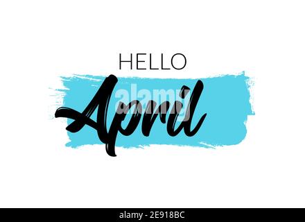 Hello april calendar month vector typography background Stock Vector