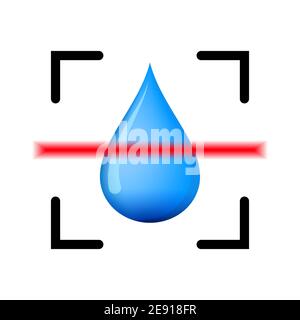 Water quality test concept. Water scan icon. Vector illustration. Water quality test logo. Stock Vector