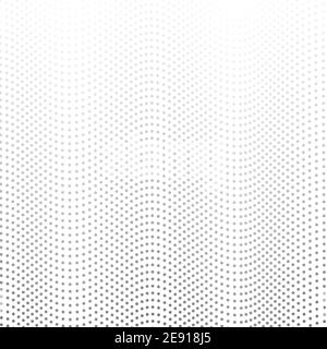 Halftone pattern. Gray spots on a white background. Dotted squiggle lines. Monochrome op art design.  Vector airy waves. Abstract tech concept. EPS10 Stock Vector