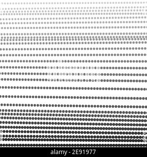 Horizontal dotted straight lines. Vector gradient strips. Black, gray spots, white background. Halftone pattern. Abstract monochrome design. EPS10 Stock Vector