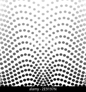 Symmetric dotted pattern. Black, gray spots, white background. Monochrome technology design. Vector halftone concept. Abstract squiggle lines. EPS10 Stock Vector