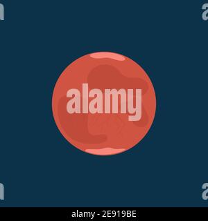 red planet mars, flat isolated 2d vector Stock Vector