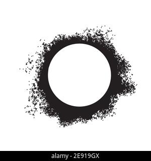 Spray painted circle dot frame. Paint circular round vector splatter spray Stock Vector