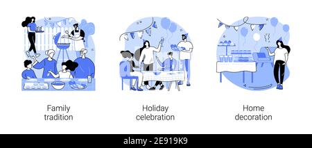 Home party abstract concept vector illustrations. Stock Vector