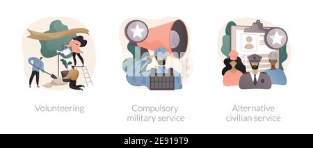 Community service abstract concept vector illustrations. Stock Vector