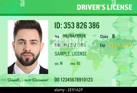 Sample of modern driver's license, front view Stock Photo