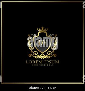 DY Initial Letter Luxury Logo template in vector for Restaurant, Royalty, Boutique, Cafe, Hotel, Heraldic, Jewelry, Fashion and other vector illustrat Stock Vector