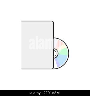 DVD icon disc vector blank illustration. Dvd disk dvd music media software Stock Vector