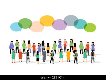 People group person community business flat social talk bubble. Teamwork concept community Stock Vector