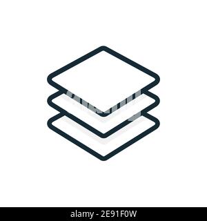 Layer icon vector logo. Stack paper symbol flat line technology. Layers items icon Stock Vector