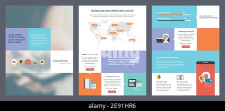 Brochure creative design. Multipurpose template with cover, back and inside pages for corporate business annual report, brochure template, leaflet, ma Stock Vector