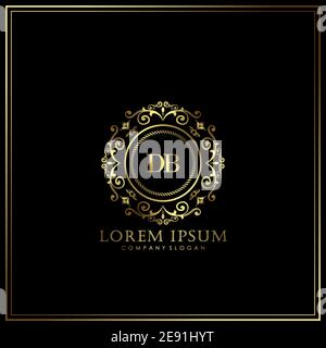 DB Initial Letter Luxury Logo template in vector for Restaurant, Royalty, Boutique, Cafe, Hotel, Heraldic, Jewelry, Fashion and other vector illustrat Stock Vector