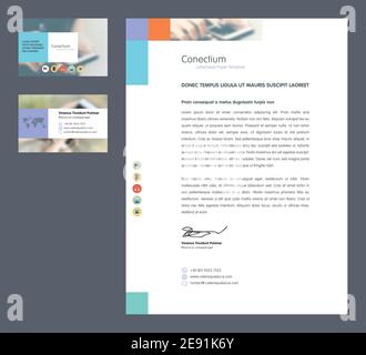 Corporate identity template, letterhead and business card. Business stationary template with design creative and modern. Branding identity in vector i Stock Vector