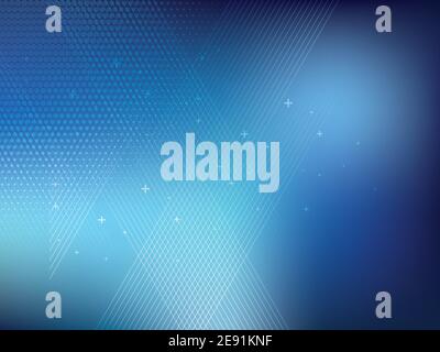 Blue abstract background technology with half tone effect  and parallel lines. Bright background and vibrant color. Stock Vector
