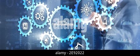 Digital transformation disruption digitalisation innovation technology concept Stock Photo