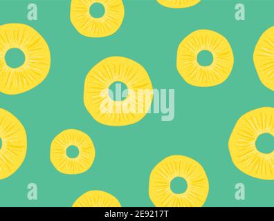 Vector pineapple seamless pattern slice illustration. Fruit pineapple tropical background Stock Vector