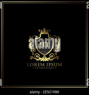 HT Initial Letter Luxury Logo template in vector for Restaurant, Royalty, Boutique, Cafe, Hotel, Heraldic, Jewelry, Fashion and other vector illustrat Stock Vector