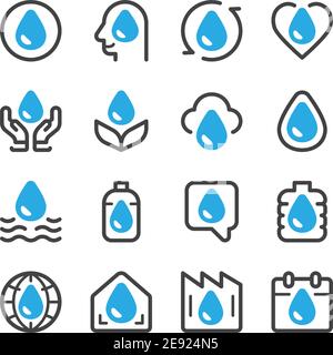 water icon set,vectror and illustration Stock Vector