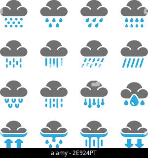 rainy cloud icon set,vector and illustration Stock Vector