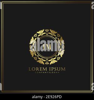 IM Initial Letter Luxury Logo template in vector for Restaurant, Royalty, Boutique, Cafe, Hotel, Heraldic, Jewelry, Fashion and other vector illustrat Stock Vector