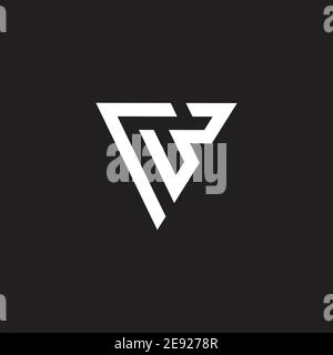 abstract letter rw triangle geometric line logo vector Stock Vector