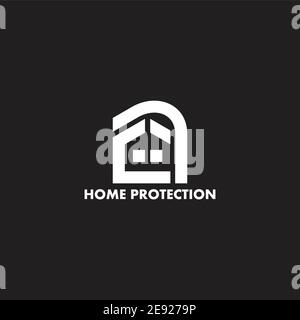 abstract simple geometric home protection symbol logo vector Stock Vector