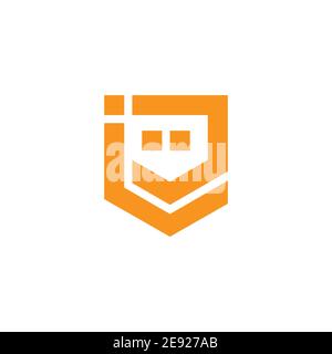 letter ie simple line dots geometric logo vector Stock Vector