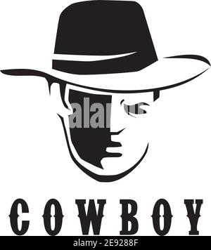 Cowboy logo design vector illustration template Stock Vector