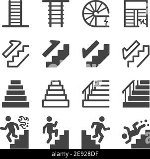 stairs,staircase,ladder icon set,vector and illustration Stock Vector