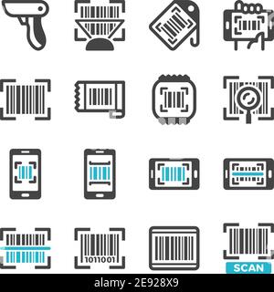 barcode icon set,vector and illustration Stock Vector