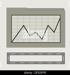 An abstract retro line chart display. Stock Vector