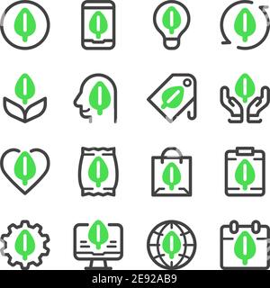 eco icon set,vector and illustration Stock Vector