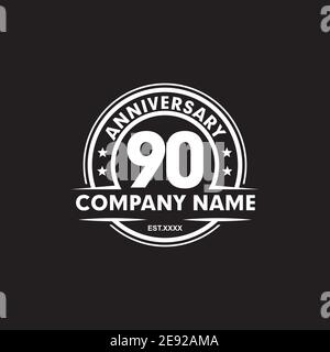 90th year anniversary emblem logo icon design vector template Stock Vector