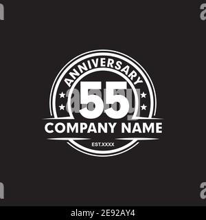 55th year anniversary emblem logo icon design vector template Stock Vector
